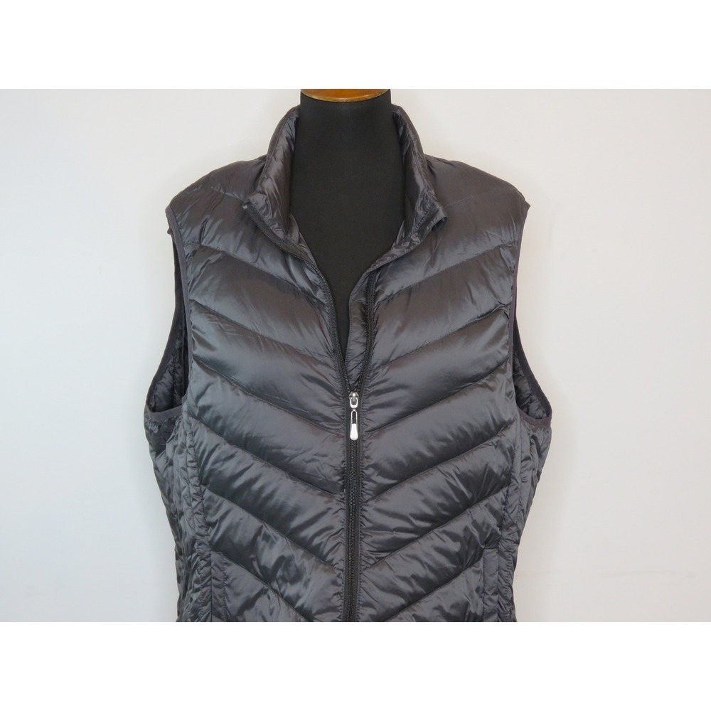 Appleseed's Packable Down Vest Women's XL Black Full Zip Lightweight Jacket - Picture 2 of 10